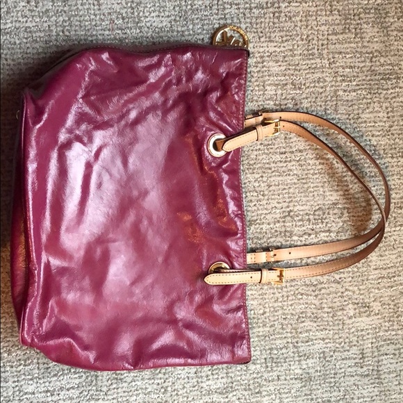 Authentic Michael Kors dark pink leather bag - Picture 3 of 6